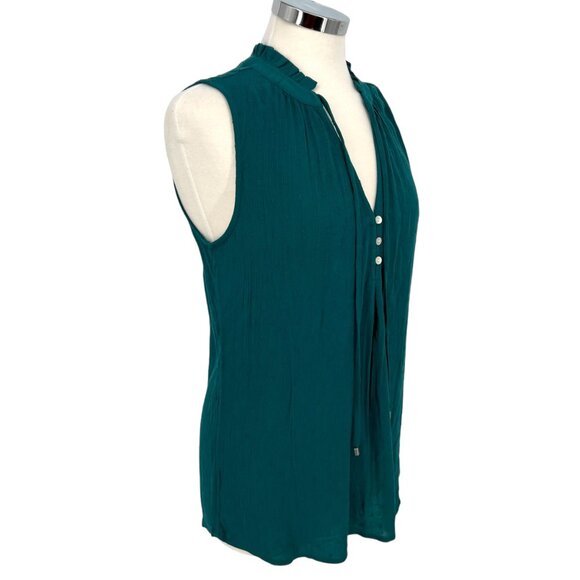 Market & Spruce Swiss Dot Sleeveless Blouse Green Blue Size Small NWT - Picture 5 of 10